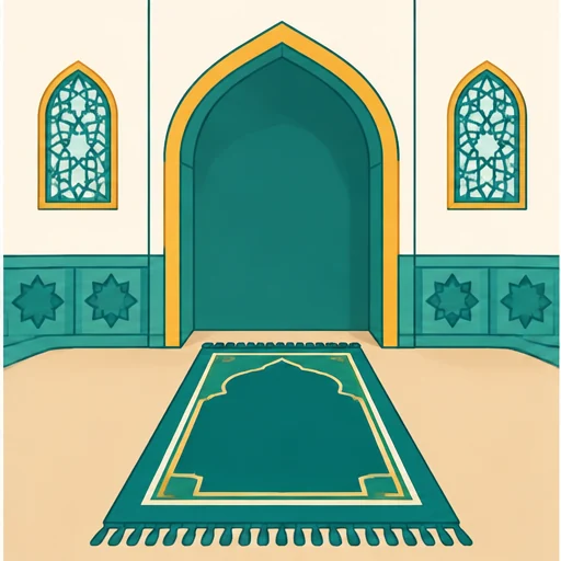 Tempat salat dengan mihrab dan sajadah